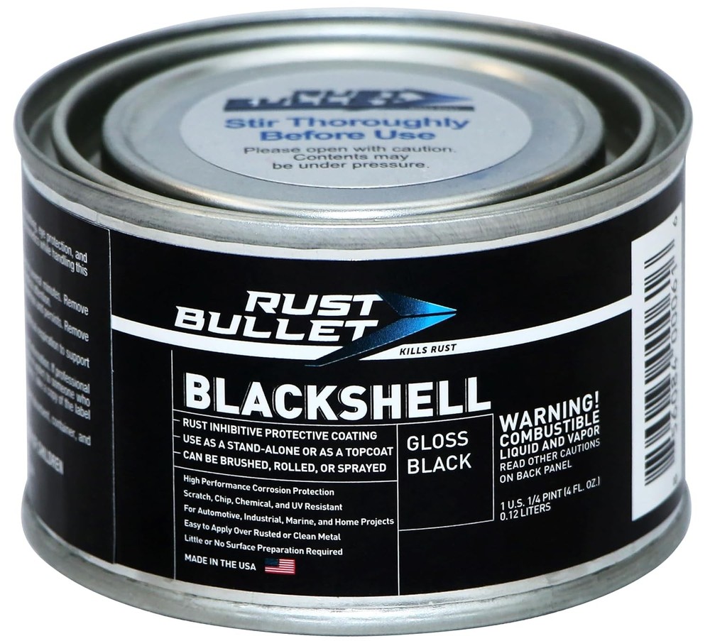 RUST BULLET BlackShell - Gloss Black - 4 Oz - 4 Fl (Pack of 1),