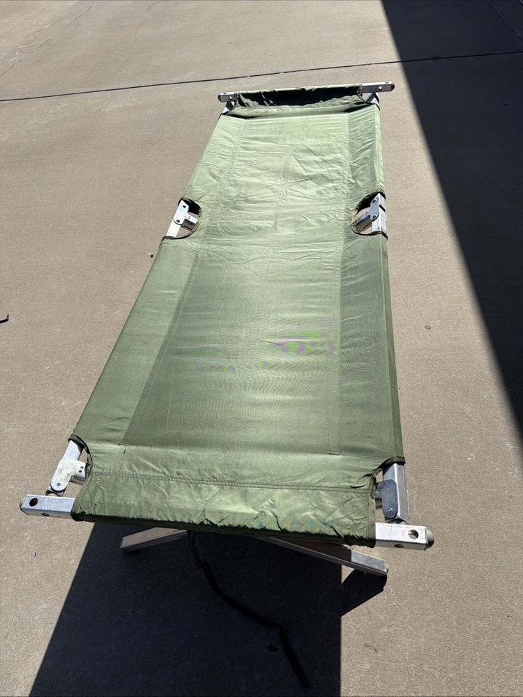 Genuine US Military Issue Compact Lightweight Foldable Aluminum Sleeping Cot