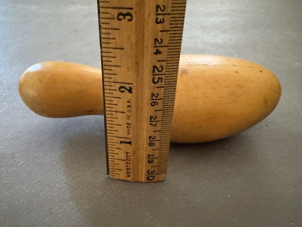 PRIMITIVE WOOD EGG SOCK DARNER FOOT FORM WITH HANDLE