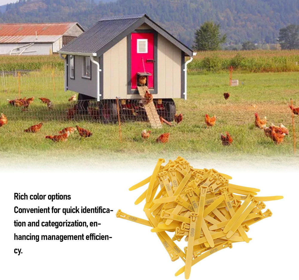 100pcs Chicken Leg Bands Rubber Chicken Identification Leg Bands Adjustable D...
