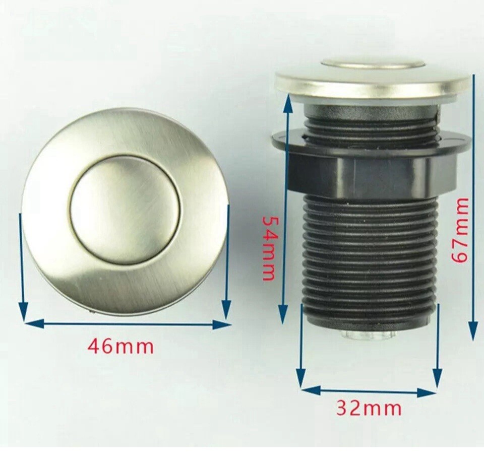 Garbage Disposal Air Switch Kit Single Outlet Single Control On/Off Air Button