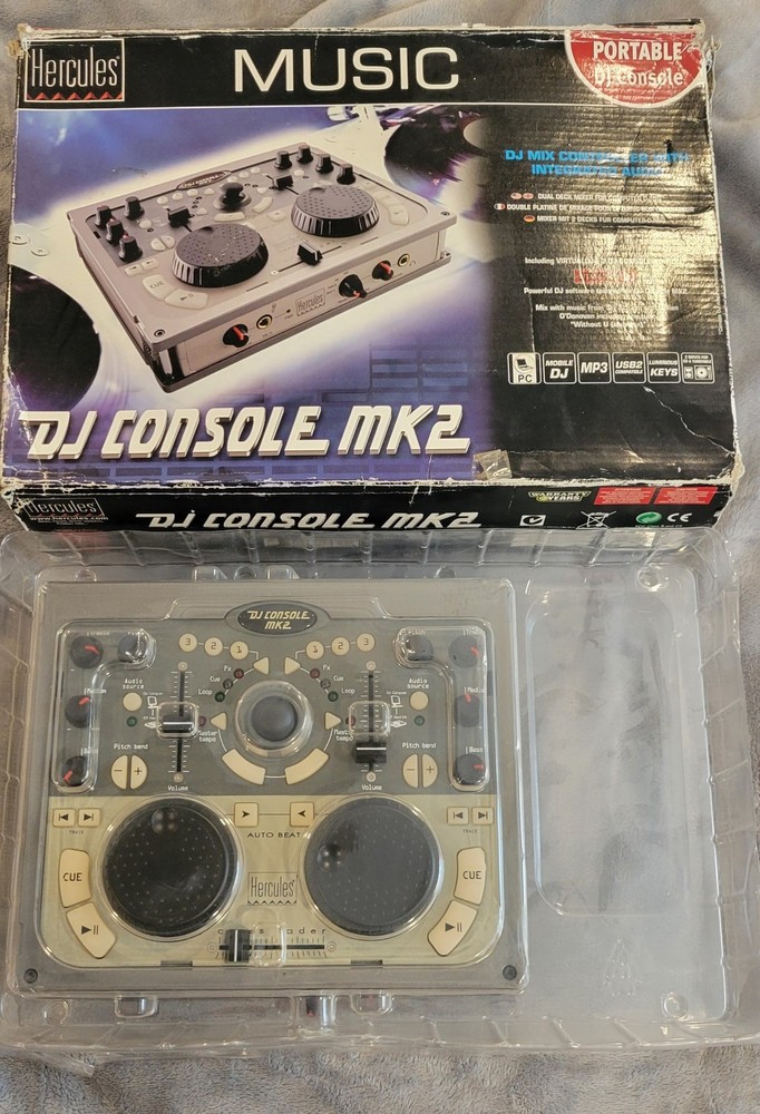🔥Hercules DJ Console MK2 with USB Cable, Cover, Plastic Shell & Original Box🔥