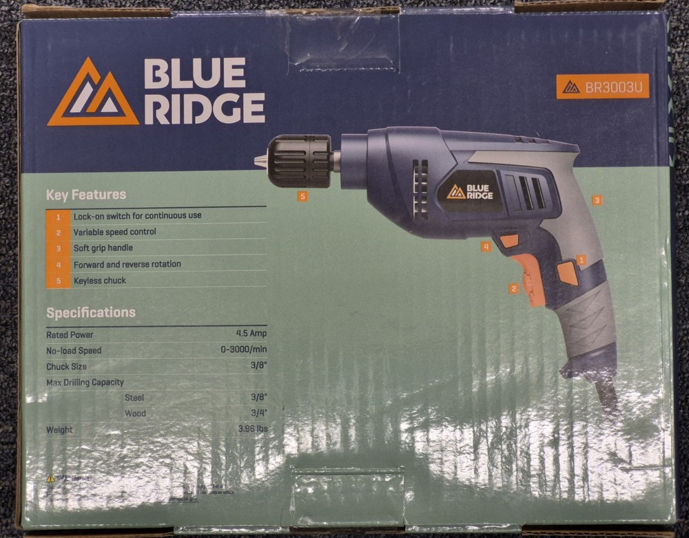 Blue Ridge Tools 4.5 Amp Power Hand Drill (BR3003U)