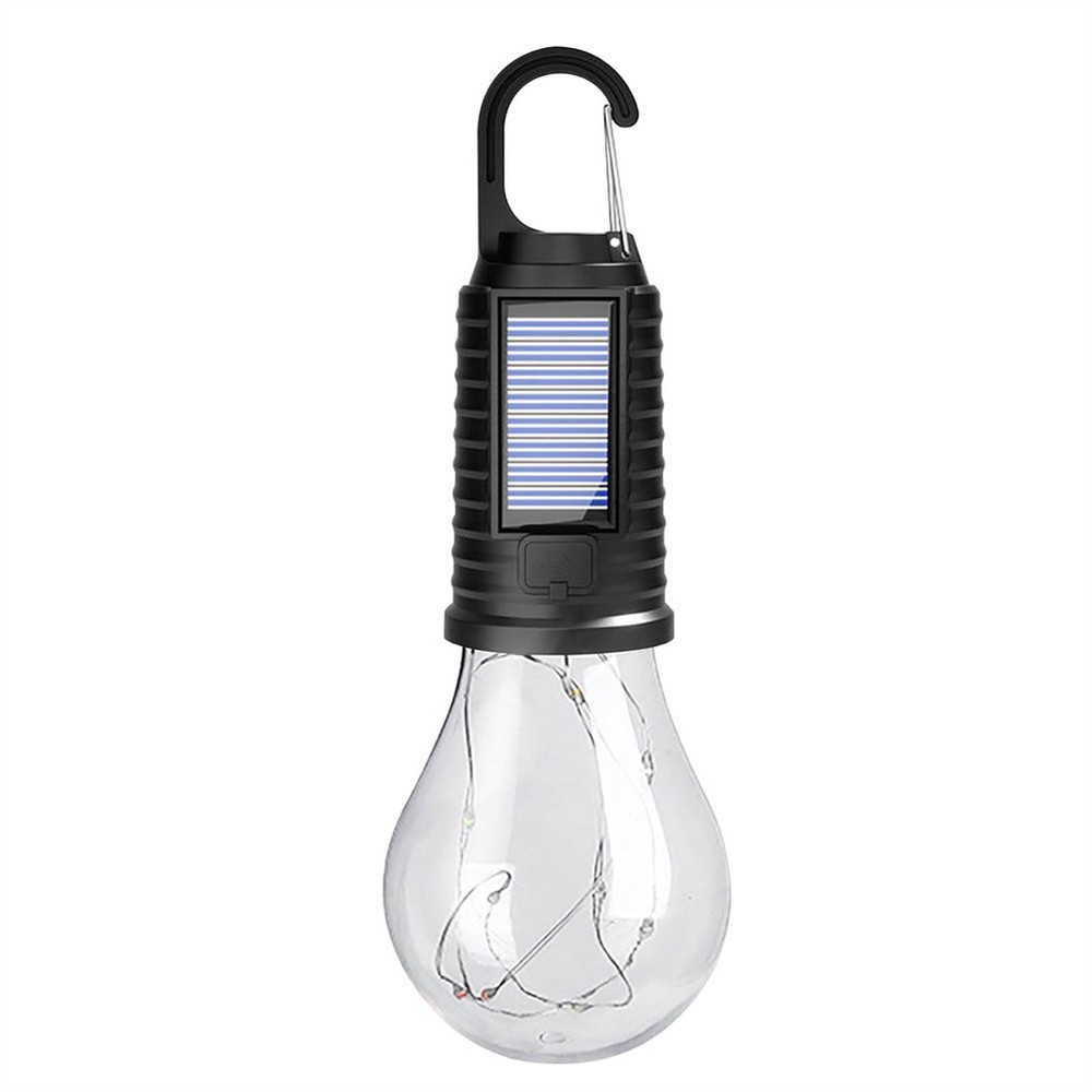 2PCS Tent Light Bulb Solar USB Rechargeable Camping Lantern 3 Lighting Modes