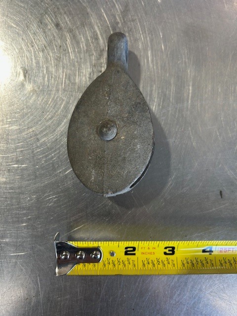 Two Vintage Cast Iron Pulleys Single Wheel