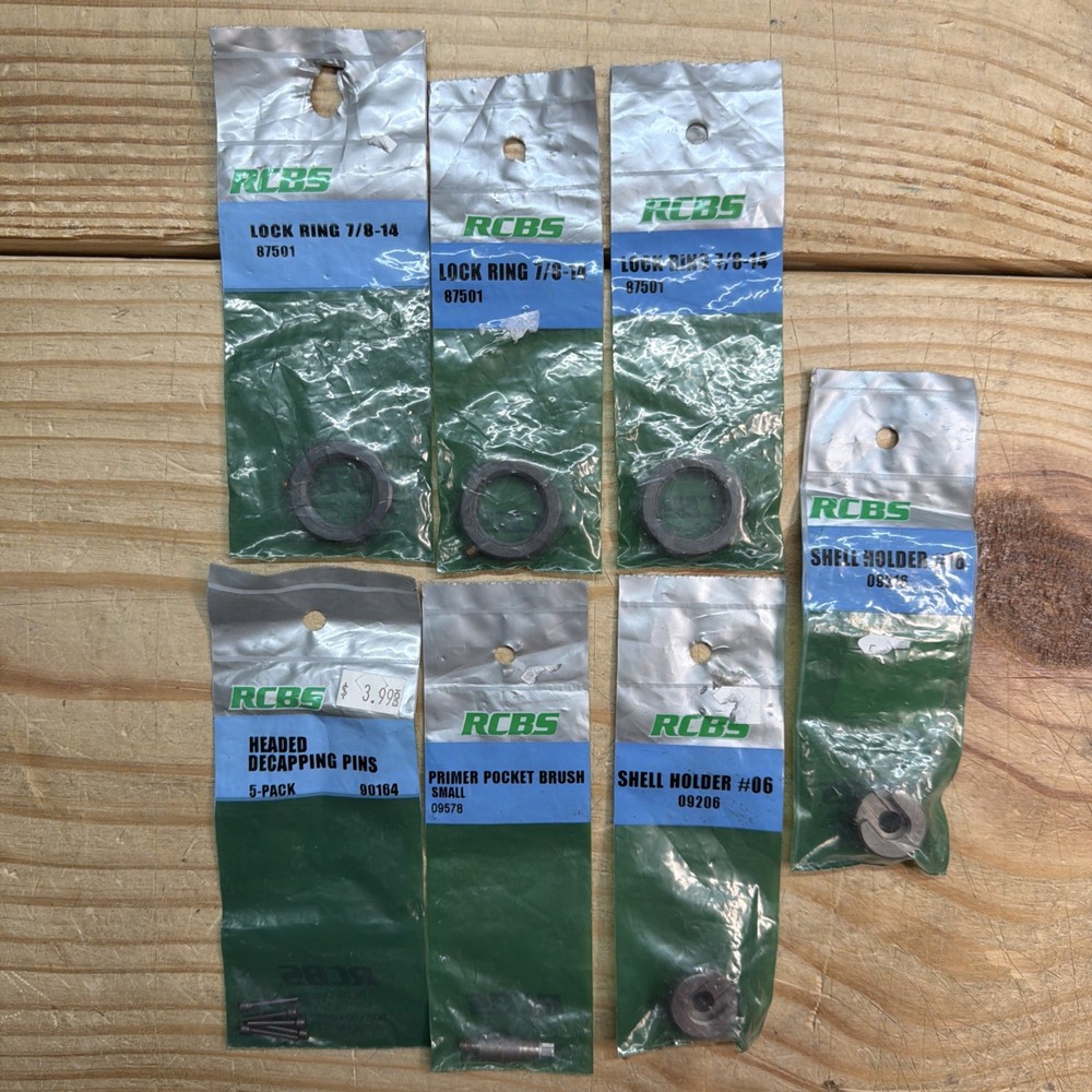 RCBS Reloading Shell Holders Recapping Pins Locking Rings 09216, 09206, 09578
