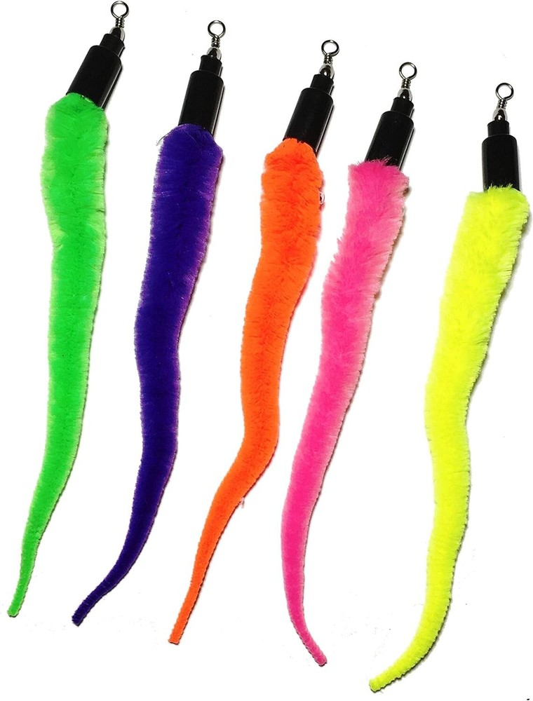 5-Piece Squiggly Worm Refill Pack for Interactive Cat Wands - Fun Guaranteed!