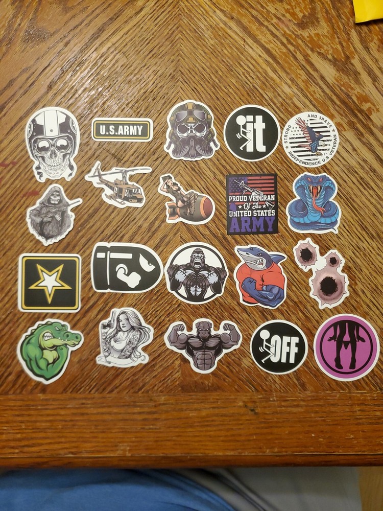 Sticker Lot. Military. Hard Hat. Tool Box.