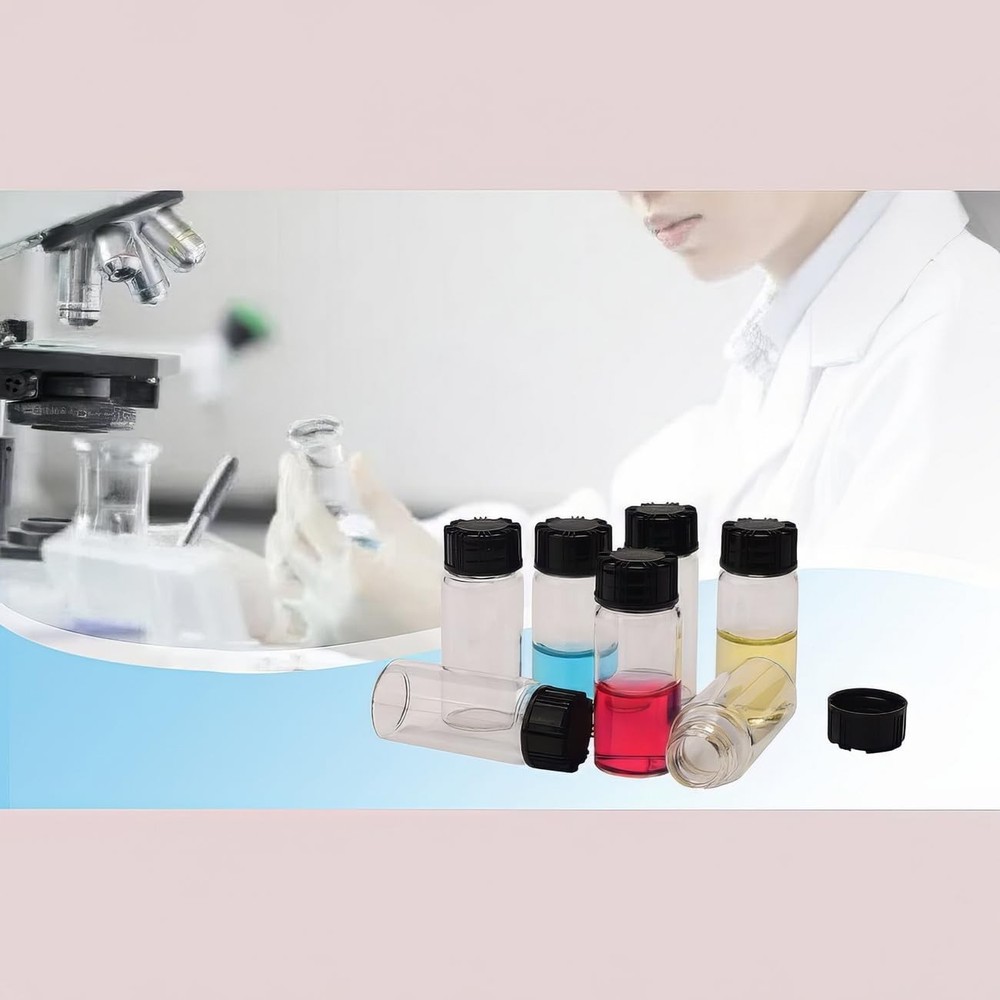 Clear Glass Vials with Screwcap Empty Bottles Liquid Sampling Sample...