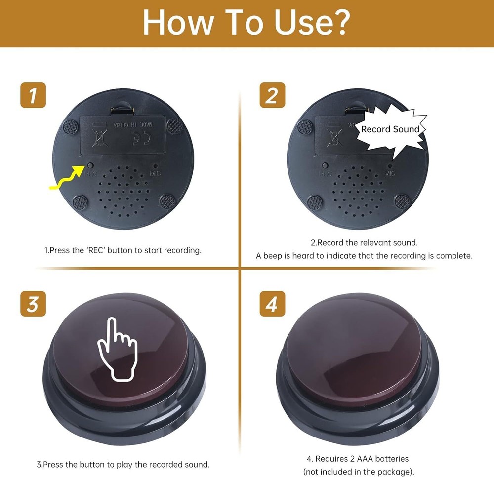 Voice Recording Button, Dog Buttons for Communication Pet Training Buzzer, 30...