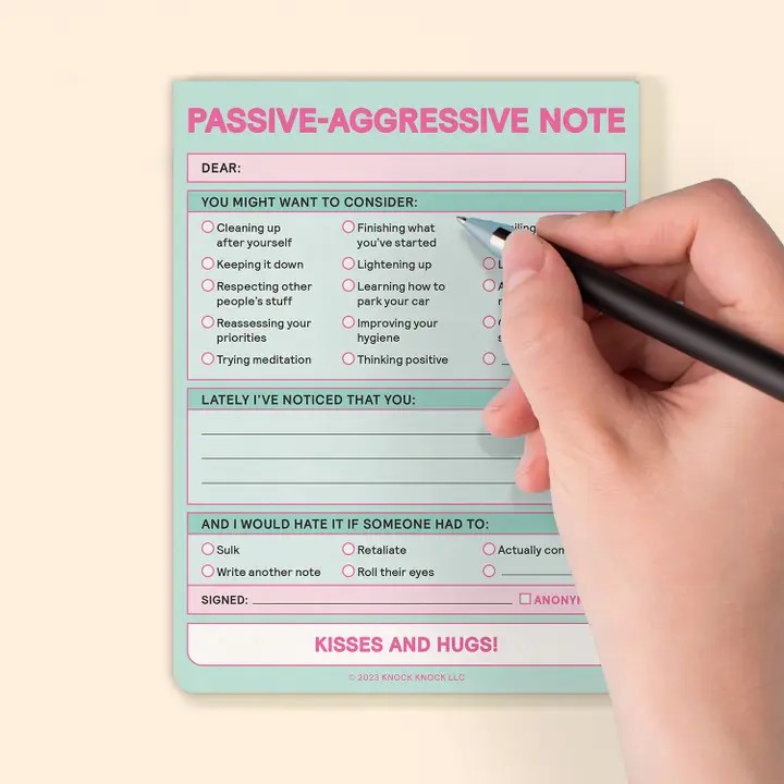 Knock Knock Passive Aggressive Nifty Note Pad