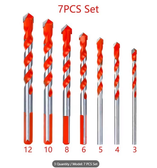 7pcs Ultimate Heavy Duty Carbide Drill Bits Set - US Ship
