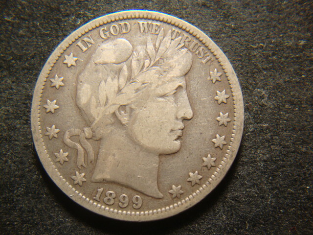 1899 BOLD VF Barber Liberty Half Dollar BTX