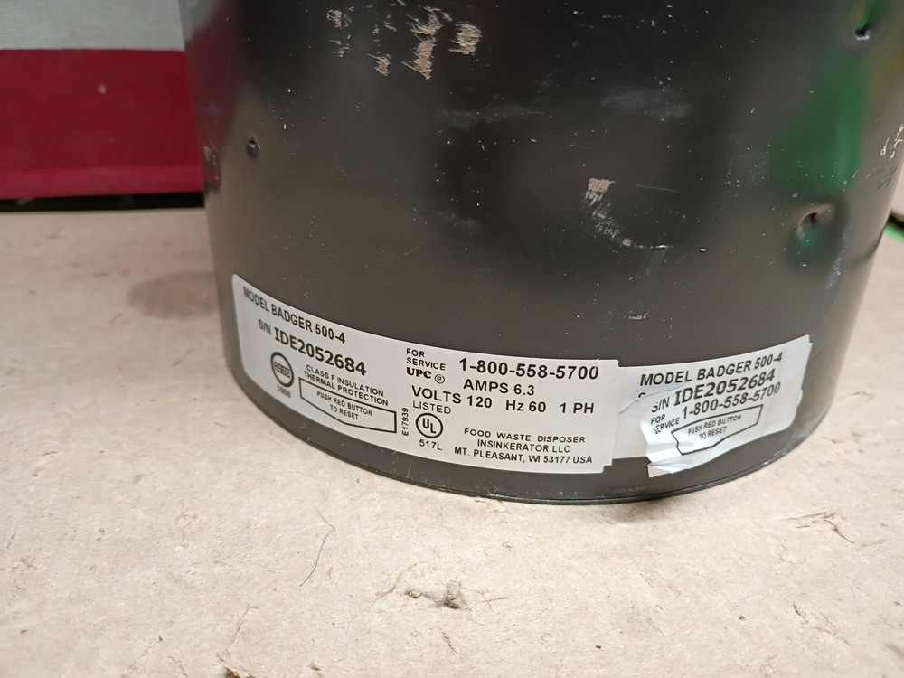 InSinkErator Badger 500, 1/2 HP Continuous Feed Kitchen Garbage Disposal, OB,