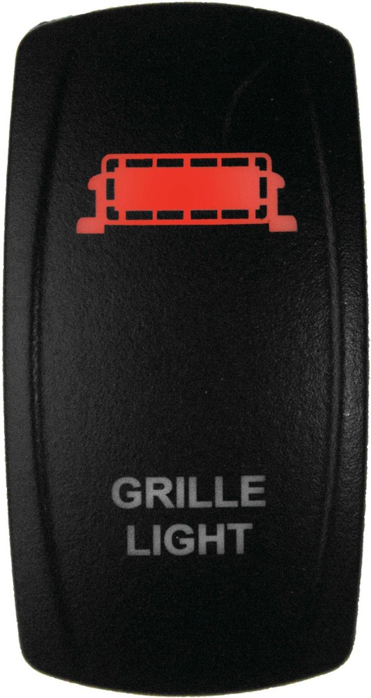 DragonFire Racing Laser-Etched Dual LED Switch - Grill Light - Red - 04-0094