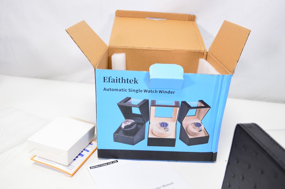 Efaithtek Black Ostrich Single Automatic Watch Winder