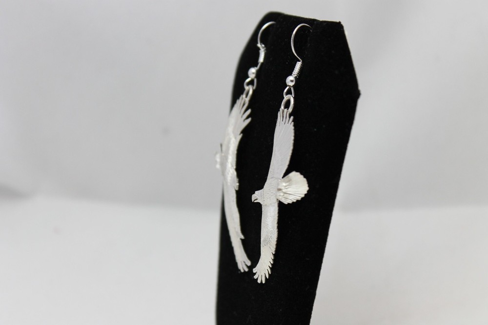 Sterling Silver Flying Eagle Earrings