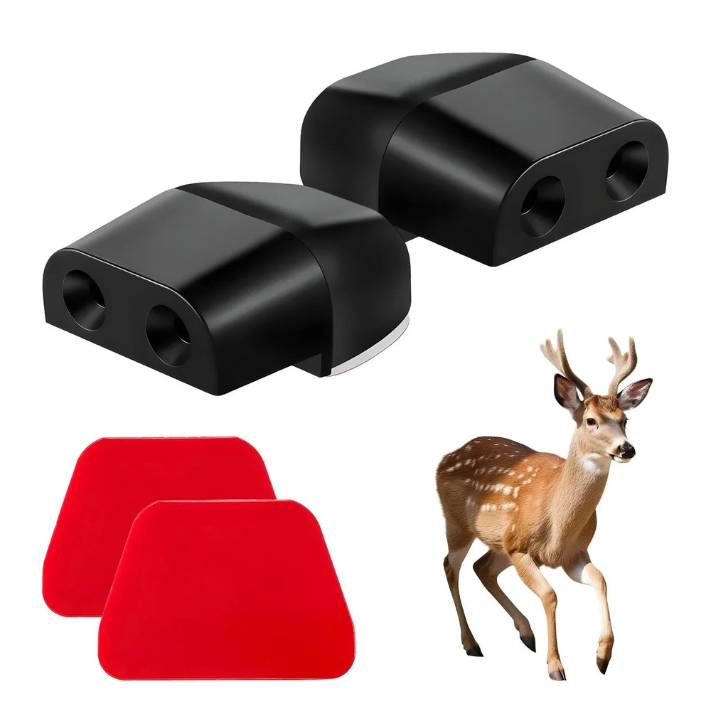 2 Pcs Dual Construction Deer Warning Whistle Devices with Adhesive Tapes