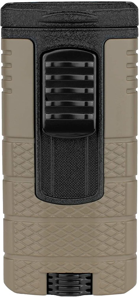 Xikar Tactical Triple Jet Flame Lighter, High Performance, Tan and Black