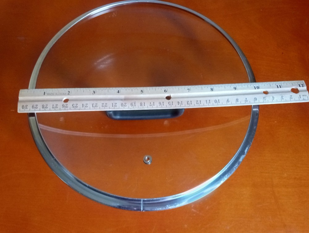 T-FAL Replacement Glass Lid, Outer Rim 10", Rectangular Handle, Vented