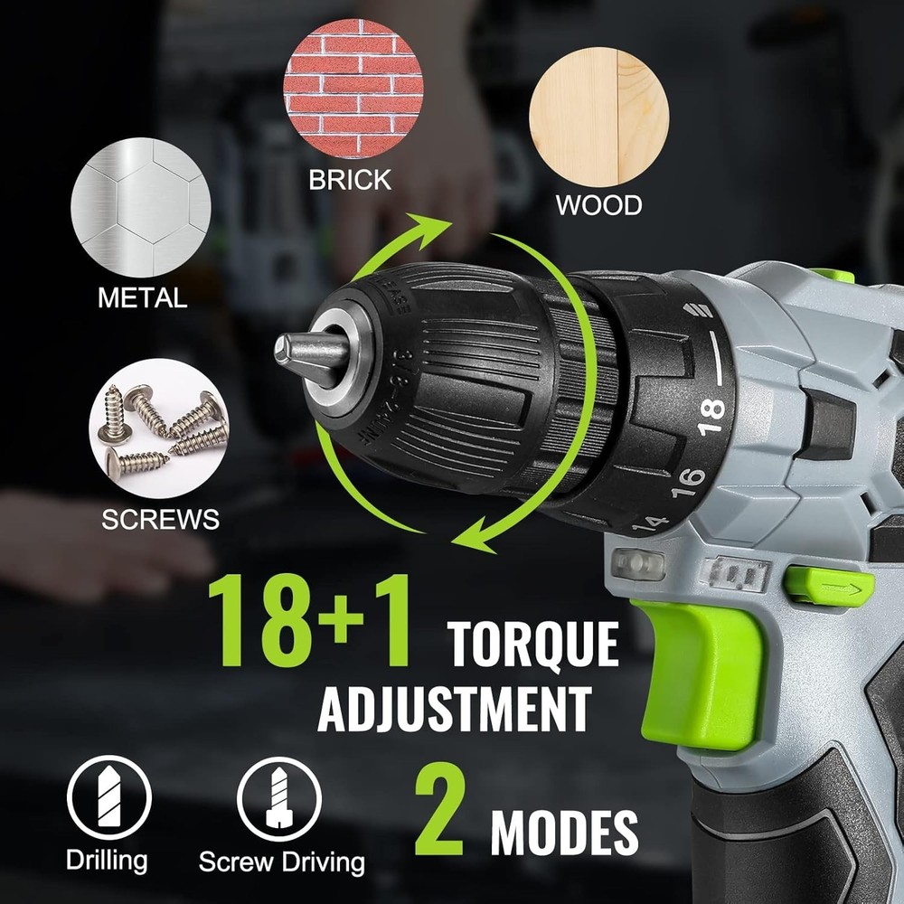 Complete Home Maintenance Tool Kit: 12V Cordless Drill & 61 Essential Tools