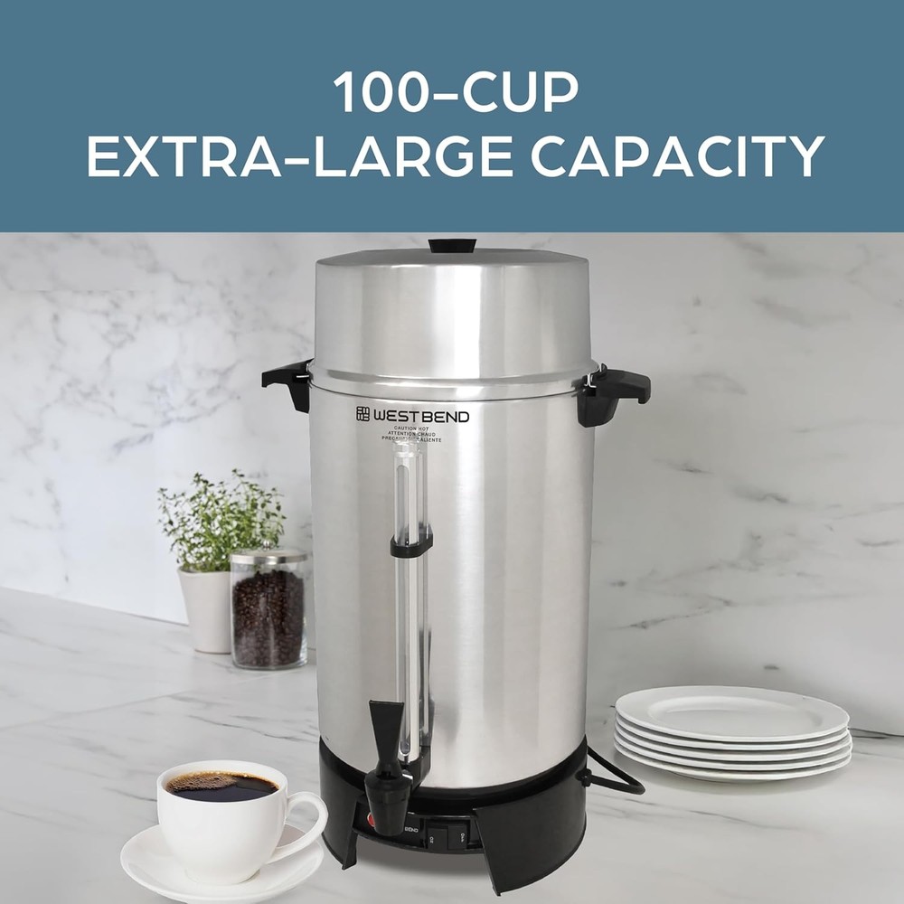 West Bend 33600 Commercial Coffee Maker, Silver.