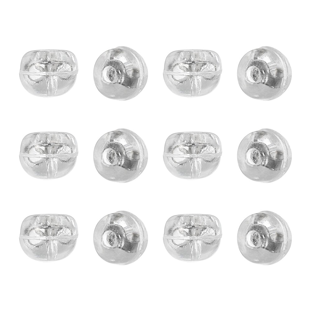 12pcs Earring Backs, Silicone Clear Earring Backs Replacements Kits, Silver