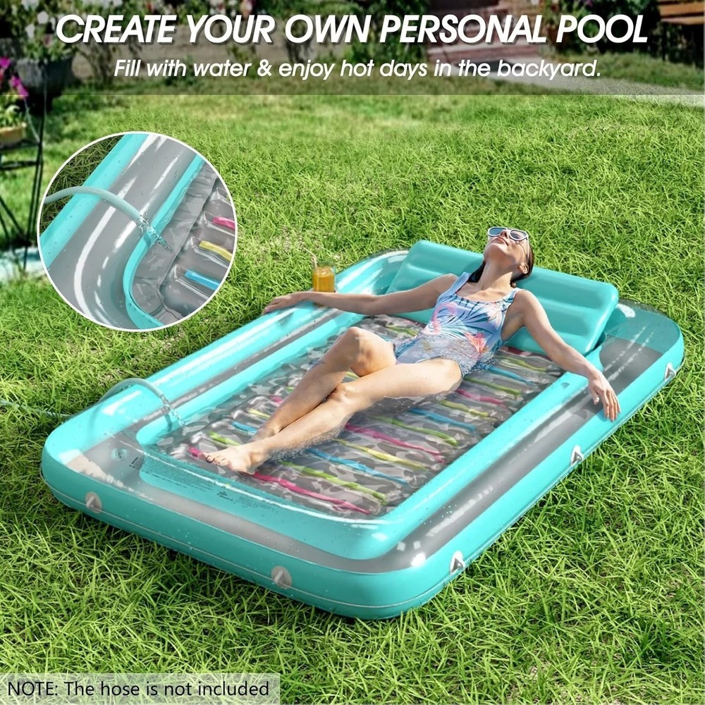 Relaxing 4-in-1 Pool Float with Removable Pillow & Reflective Base - Large Size