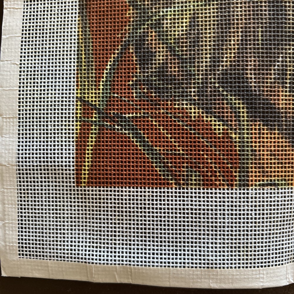 Judy Roberts Stitchery Tiger Needlepoint Kit 100% Persian Yarn “ x “ Started