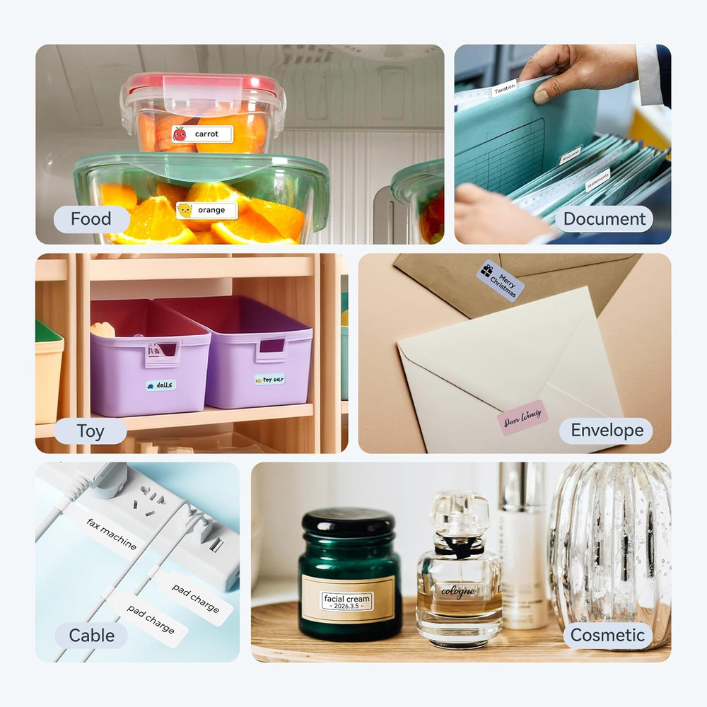 D110 Upgraded Version Mini Label Maker Machine with Tape, Portable Bluetooth The