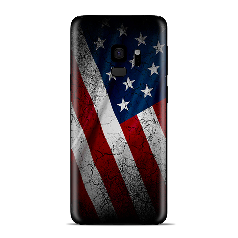 Samsung Galaxy S9 Skins Wrap - American Flag distressed wave
