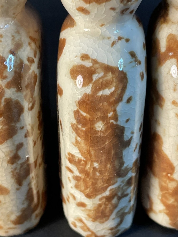 Mohawk Rock & Rye Stoneware Bottles, orig label On One -empty - Crazing