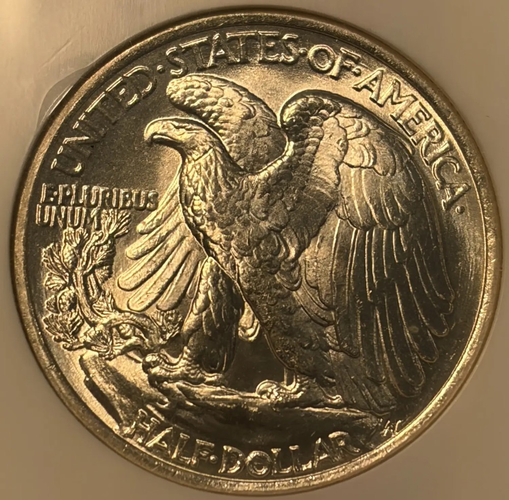 1936 WALKING LIBERTY HALF DOLLAR NGC MS65