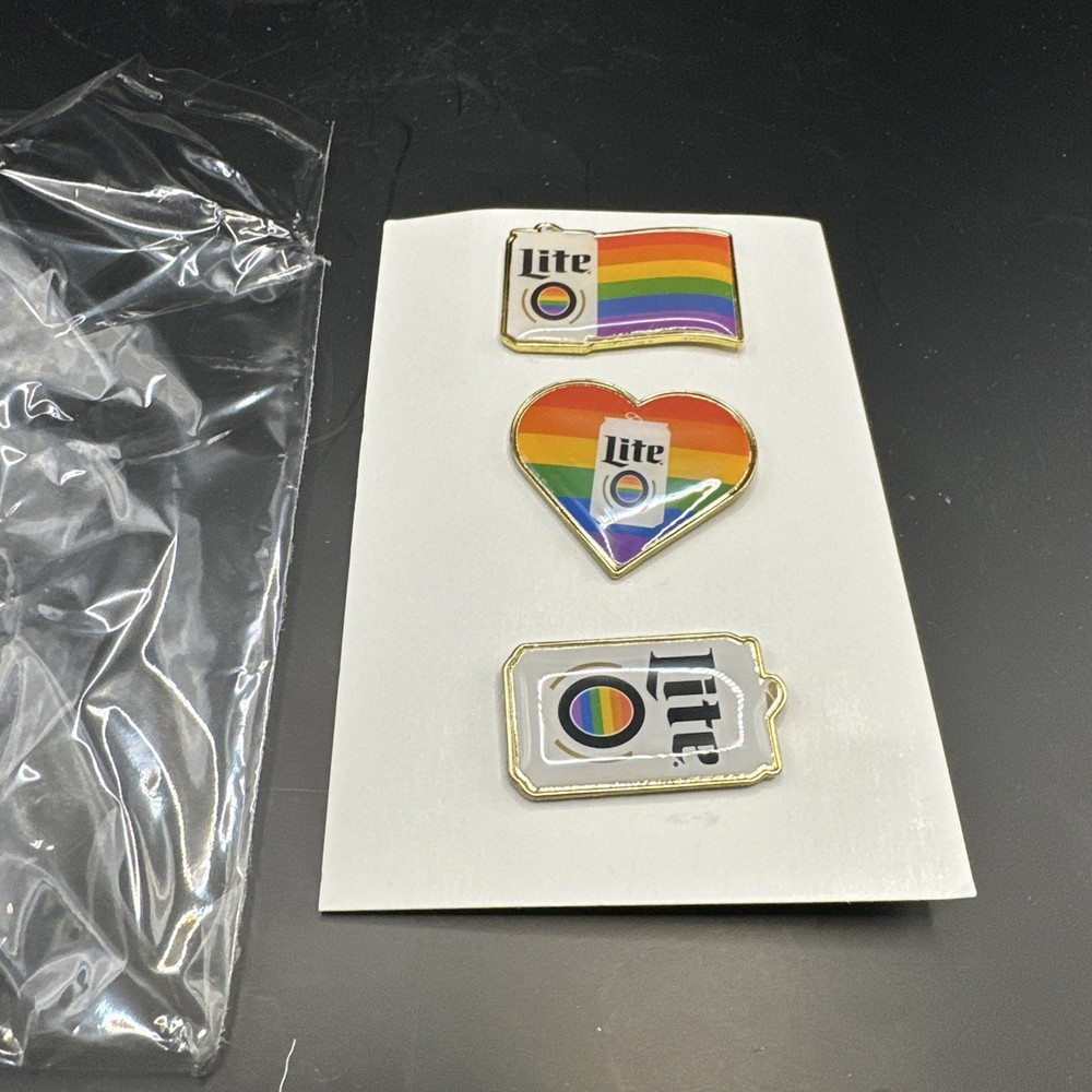 Miller Light  Pride Rainbow 3 Pack Pin Set New