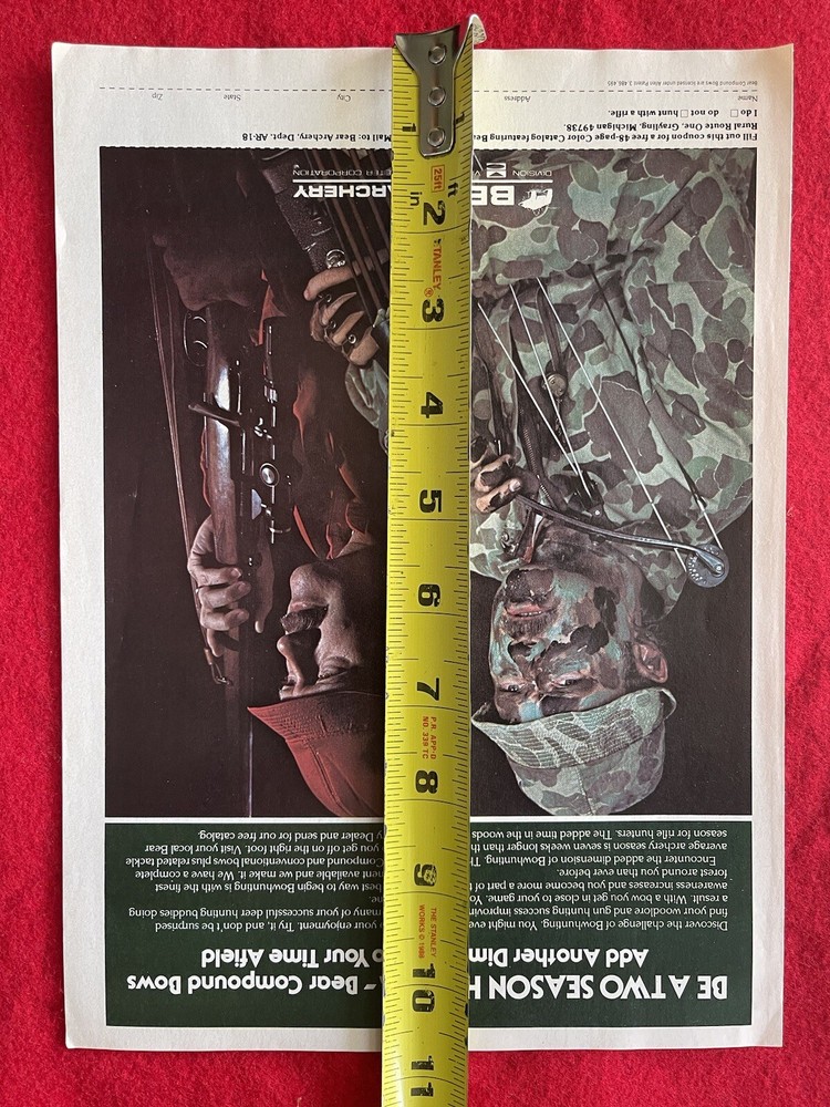 Vintage 1978 Bear Archery Print Ad Bear Compound Bow Ad