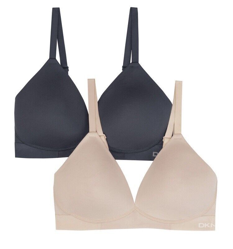 DKNY Women's 2 Pack Wireless Microfiber Plunge Bra - Size Varies