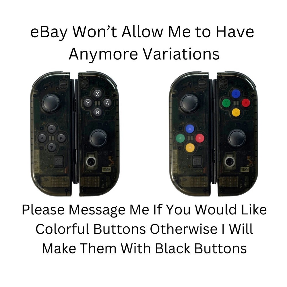 Clear Custom Never Drift Hall Effect Nintendo Switch Joy-Cons OEM Authentic