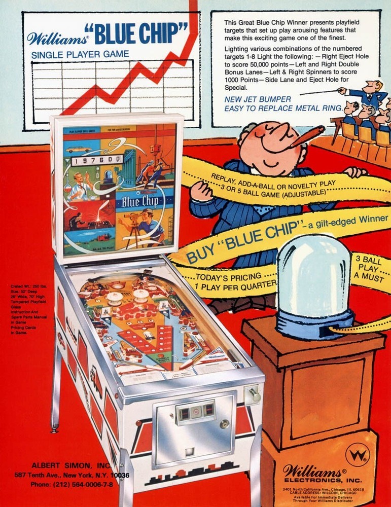 1976 Williams Blue Chip Pinball Machine Maintenance Super Kit