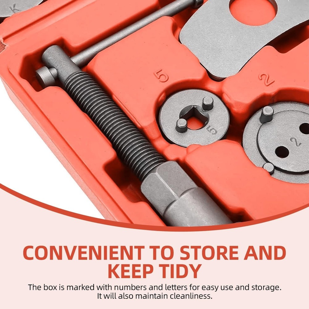 18Pcs Universal Disc Brake Caliper Rewind Tool Compression Piston Wind Back Kit