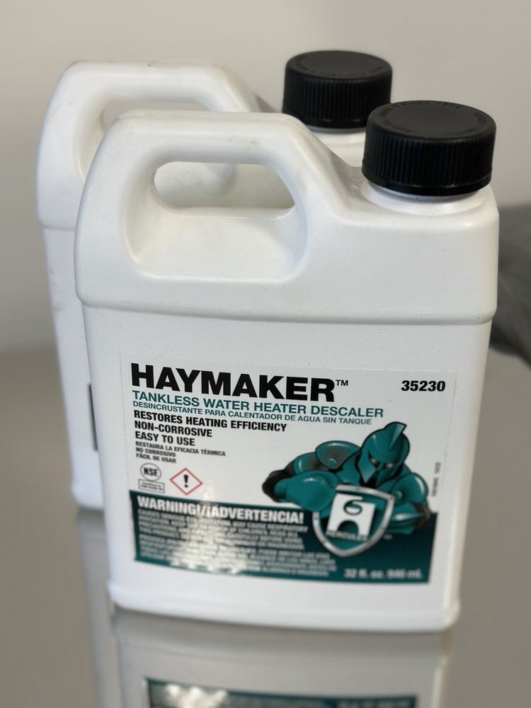HERCULES HAYMAKER TANKLESS WATER HEATER DESCALER BOTTLE OF 32.FL.OZ. #35230