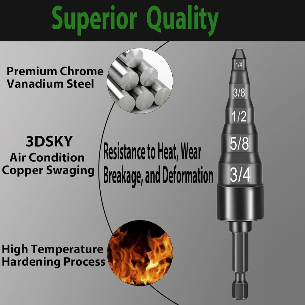 Lightweight 5-in-1 Copper Pipe Expander Tool: Durable & Efficient HVAC Solution