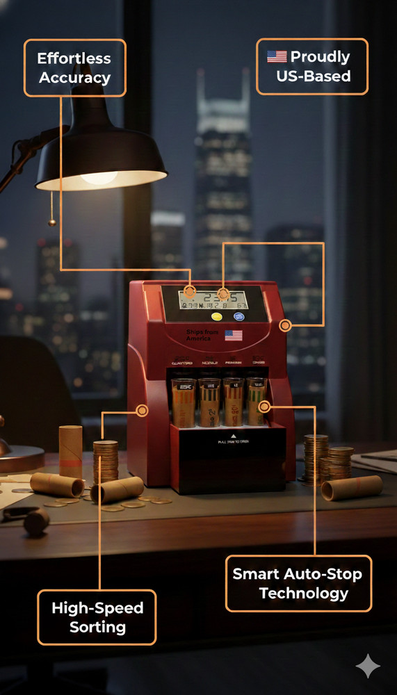 Precision Digital Coin Counter, Sorter, and Wrapper