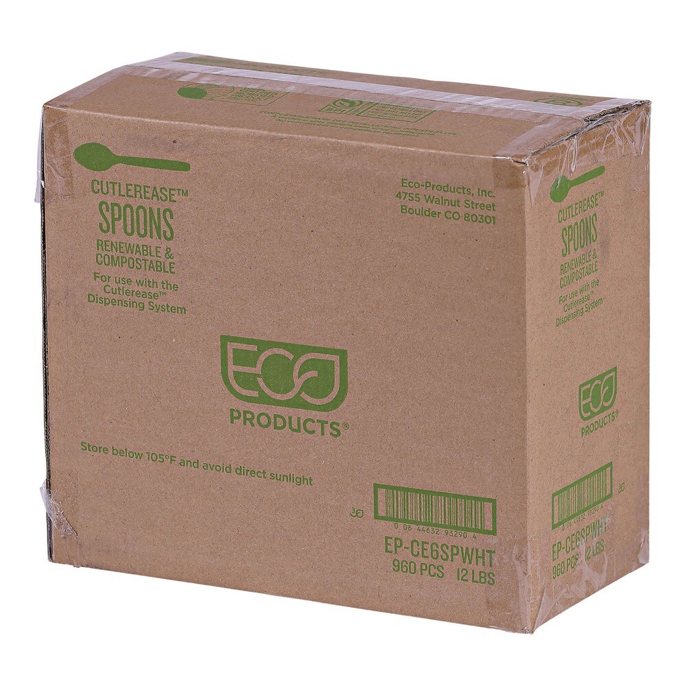 Eco-Products EPCE6SPWHT 6 in. Cutlery Spoon for Cutlerease - White (960/CT) New