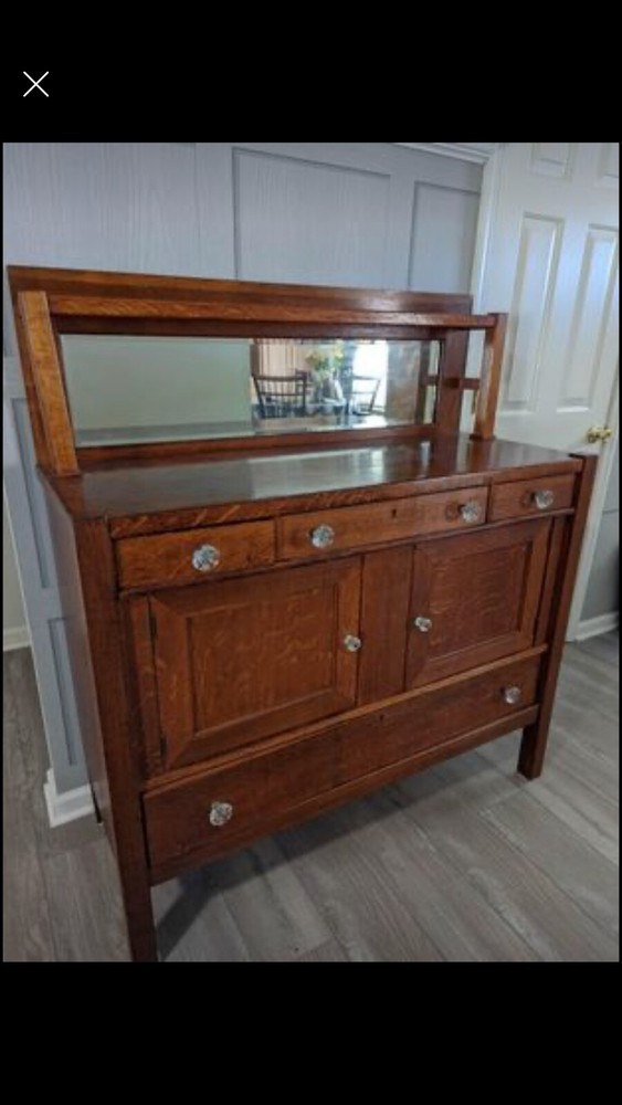 sideboard, oak, large, antique 
