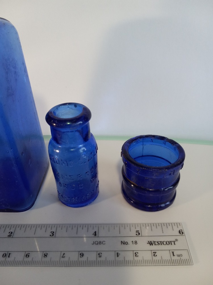 Vintage Colbalt Blue Medicine Bottles