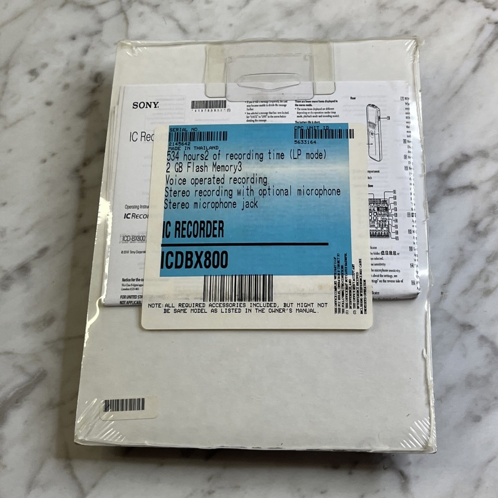 Sony ICDBX800 Handheld Voice Recorder Refurbished Silver 2GB Flash Memory3