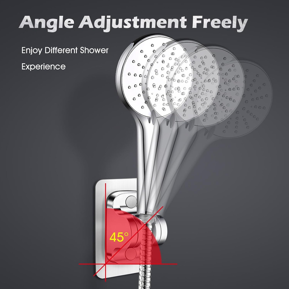 Shower Head Holder Replacement - Strong Adhesive Adjustable Handheld Shower Wand