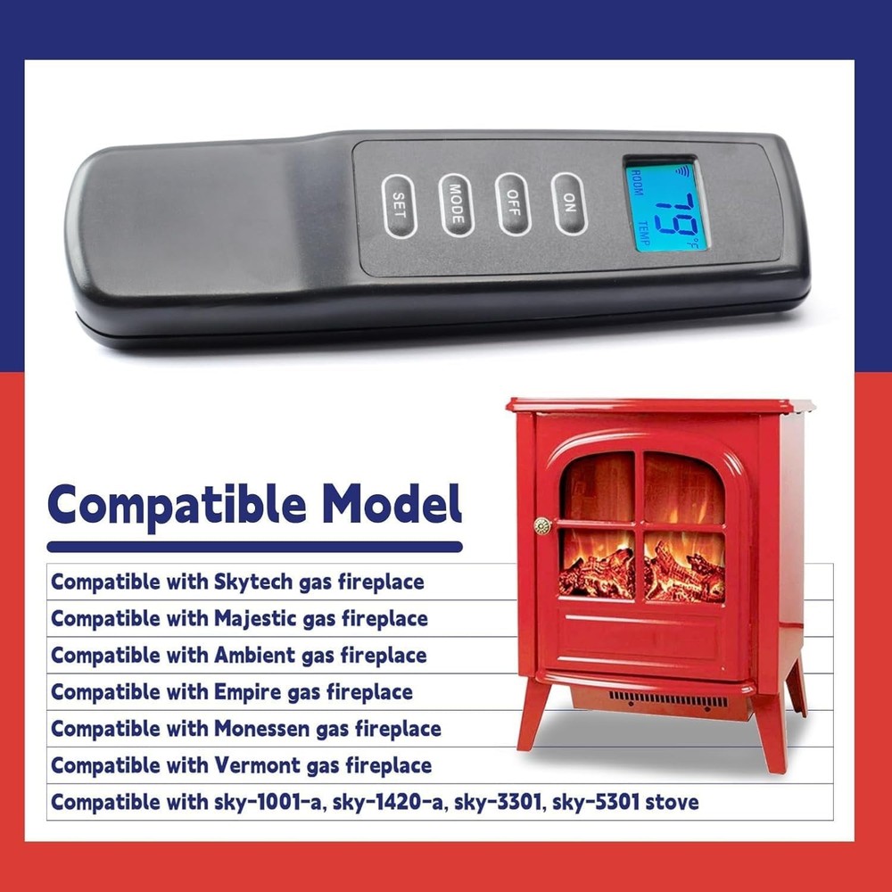 Upgraded Fireplace Remote Control Kit Replacement for Skytech and Other Brands