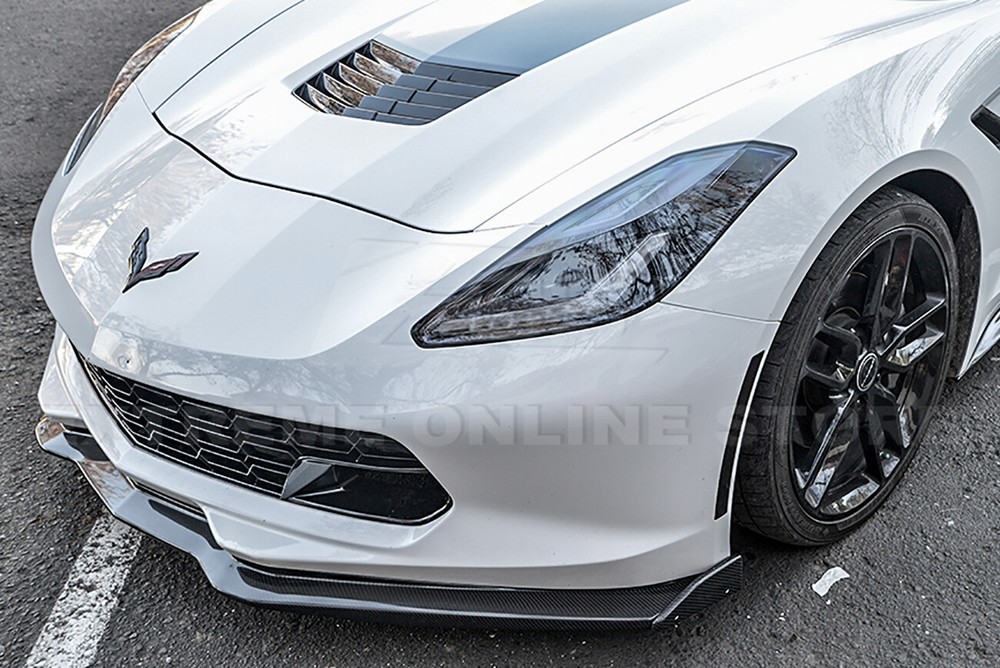 For 14-19 Corvette C7 With Camera | Z06 PAINTED CARBON FLASH Front Bumper Grille