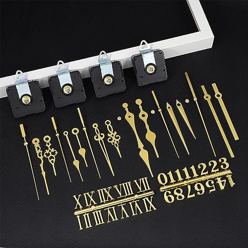 4Pcs Quartz Clock Mechanism Kit, Clock Numerals Kit, Quartz Clock Movement